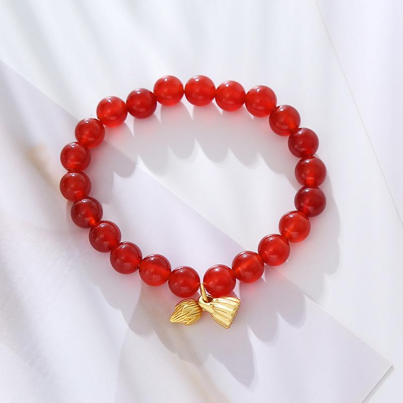 Red Agate Crystal Bracelet Fashion Women Daily Jewelry Lucky Gift