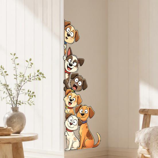 Durable Outdoor Window Decals Cute Cartoon Cats/Dogs Wall Stickers, Waterproof PVC Decals, Peel And Bathroom Glass Stickers Stick