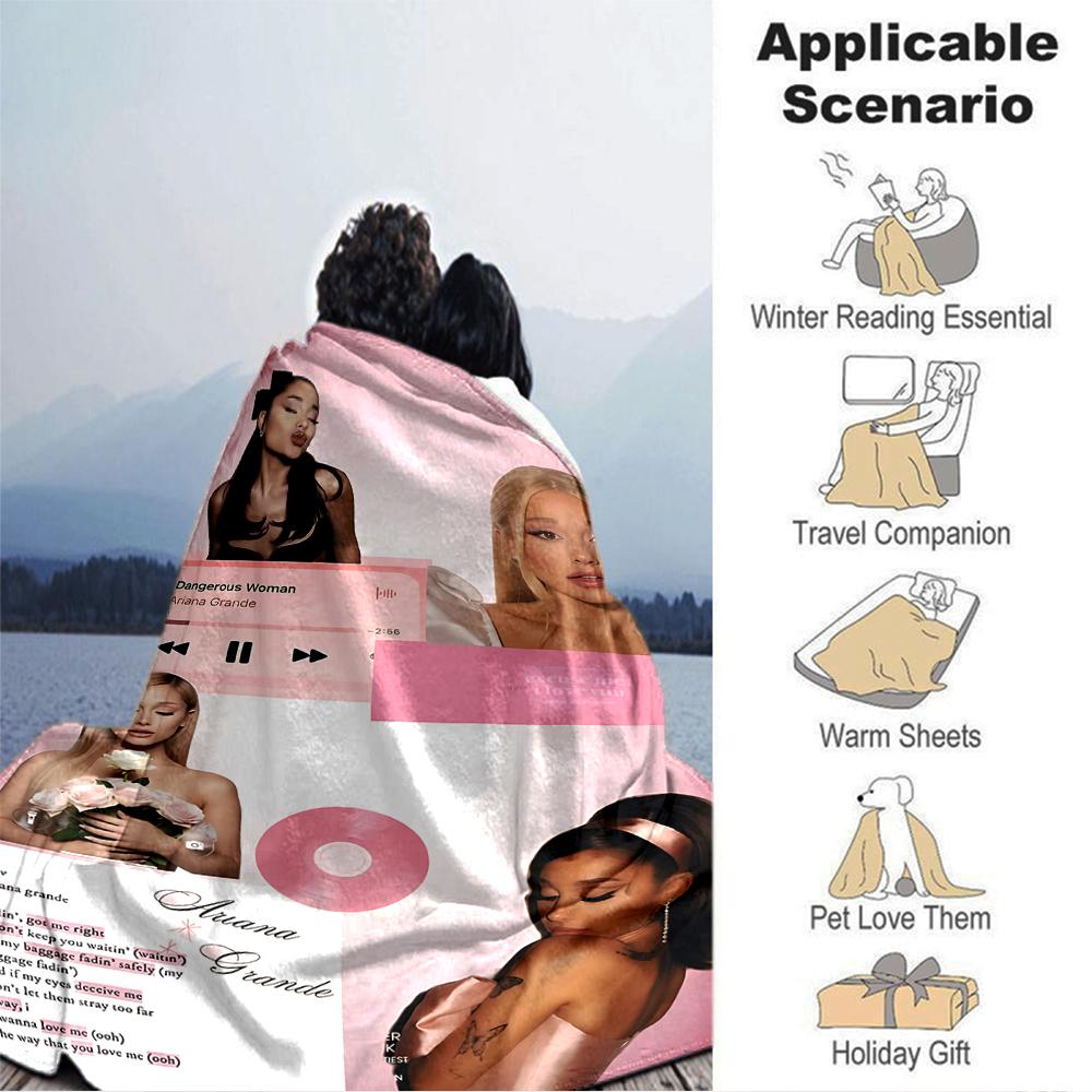 Pink White Ariana Grande Blanket Soft Throw Blanket For Home Bedroom Bed Sofa Travel Office Solid Christmas Blanket
