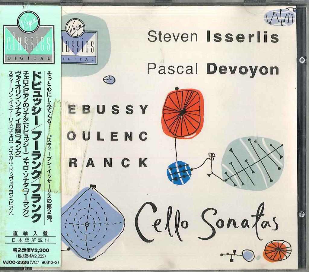 CD STEVEN ISSERLIS, PASCAL DEVOYON - Debussy Poulenc Franck Cello Sonata VJCC2326 VIRGIN Japan Obi Classical Used