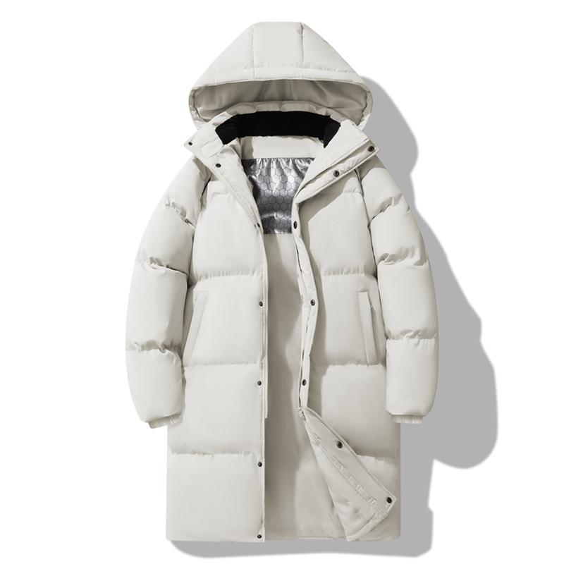 

2025 зима новая хлопковая одежда женская средней длины и ширины выше колена свободная утолщенная колледж пара Хан Гао пальто мужское XL хаки