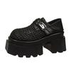 Fashion 8.5CM New Synthetic Leather High-heeled Platform Wedge Sandals Women Summer Weaving Breathable High Heels Chunky Sneakers Woman