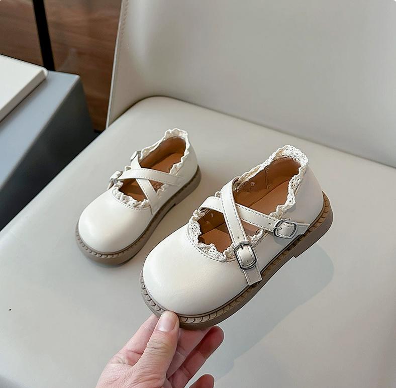 

Children Faux Leather Shoes Girls Super Beauty Ruffles Spring School Shoes Child Cross-tied Princess Birthday Party Shoes 23