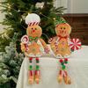 Christmas Decoration Dolls, Gingerbread Figurines, Christmas Ornaments, Hanging Feet, Figurines,Christmas Window Display Dolls