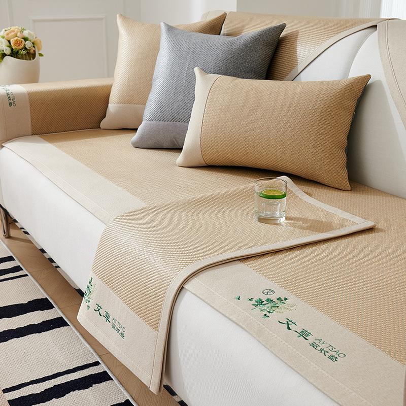 Rattan Mat Natural Pure Rattan Sofa Cushion Summer Summer Mat Ice Pad Summer Style Non-Slip Cushion Four Seasons Universal Cover Cover