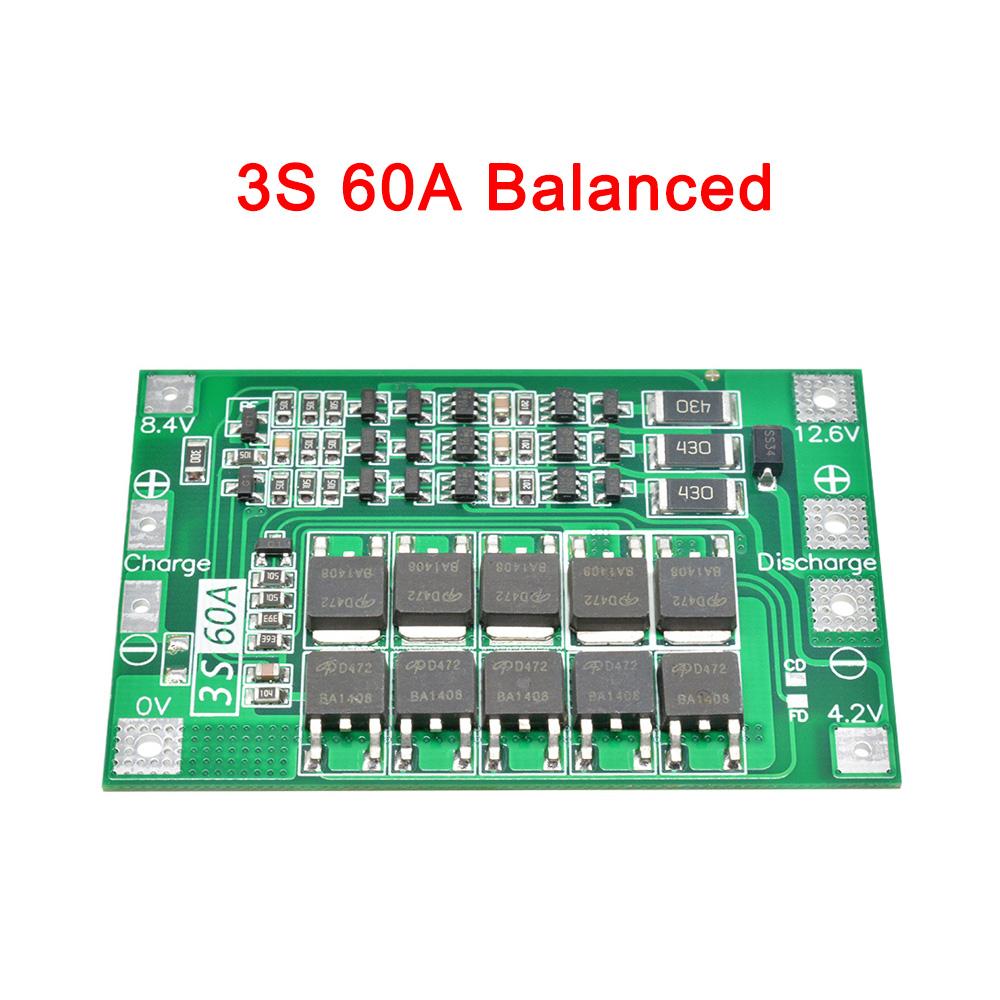 BMS 3S 4S 40A 60A Li-ion Lithium Battery Charger Protection Board 18650 For Drill Motor 11.1V 12.6V/14.8V 16.8V Enhance Balance