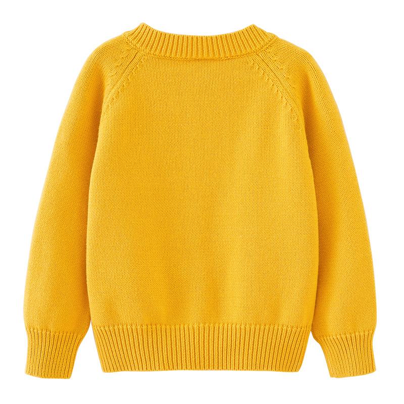 Primavera e Outono Gola Redonda Crochê à Mão Bola Colorida Casaco Cardigan Infantil Algodão Puro Meninas Cardigan Tricotado