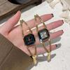 Retro Gold Square Dial Bracelet Watch - Classic European & American Style Women's Bangle