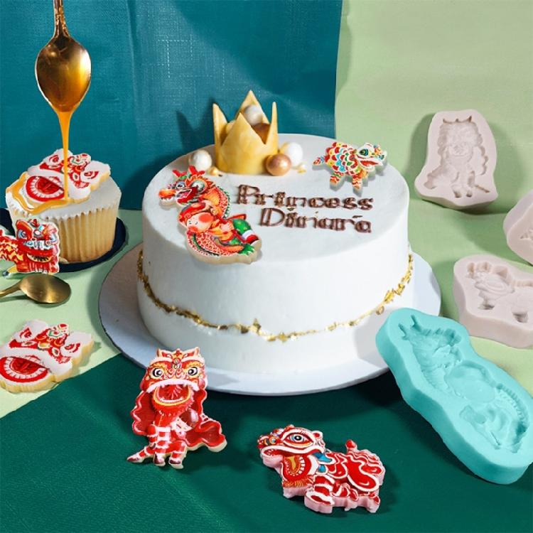 Chocolate Baking Mold Chinese Style Dragon and Lion Dance 3D Cake Molds Durable