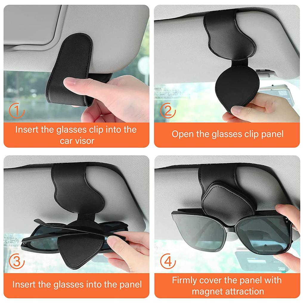 Pack of 2 Car Glasses Clip Ticket Card Holder Sunglasses Eyeglasses Pink