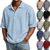 Men's Casual -Weave Collared Workwear Pocket Lightweight Breathable Short-Sleeve Shirt