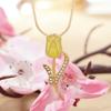 Light Luxury Romantic Tulip Flower Necklace For Women Exquisite Zircon Rose Flowers  Clavicle Chain Choker Party Charm Jewelry