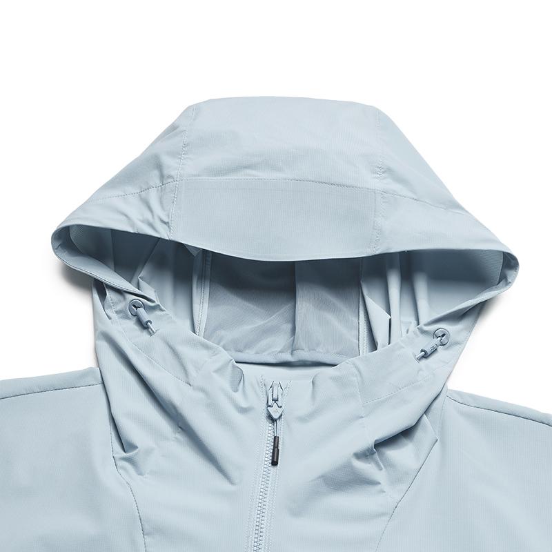 FILA Explore Classic Minimalist Casual Sports Outdoor Versatile Hooded Woven Jacket Men jackets Cyan-Gray-Blue A11M627708FBU