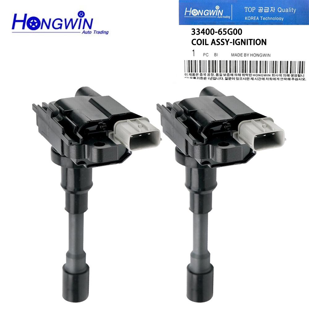 2pcs 33400-65G00 Ignition Coil For Suzuki Esteem 1.6 1.8L Aerio 1.3L Baleno 33400-65G01 3340065G01 33400-65G02 33410-77E01 2 PCS