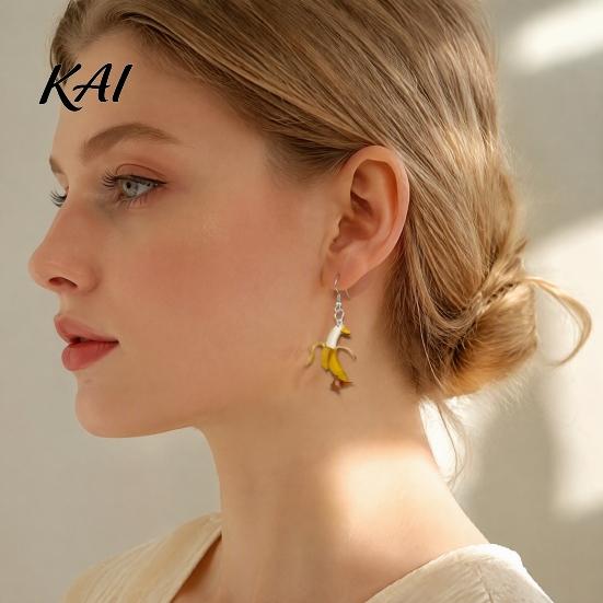 Unique Novelty Garlic Duck Earrings 1 Pair Funny Earrings, Garlic/Banana Dangle Drop for Women, Cute Acrylic Animal Jewelry Gifts Daily Wear