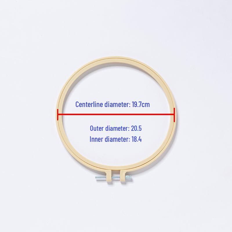 Multi-Size Beige Bamboo-Look Metal Embroidery Hoop for DIY Flower and Cross Stitch Projects