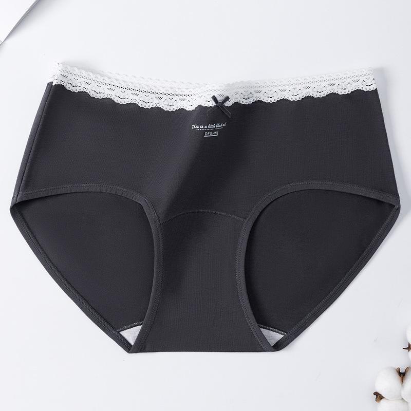 Women's Spring and Autumn Cotton 10A Antibacterial Extended Cotton Crotch Middle Waist Triangle Briefs