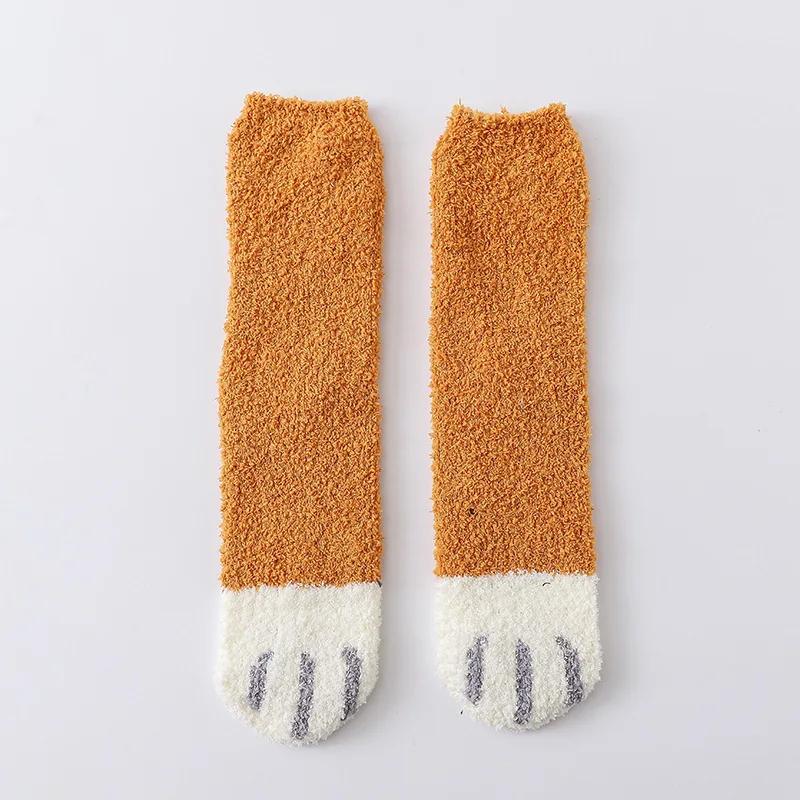 Winter Lamm Kawaii Cartoon Socken für Damen Niedliches 3D Hunde Katzen Pfotenmuster Fleece Warm Verdicken Lustige Plüschsocken Zuhause Boden Schlafen