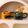 Embossed Kitten Cup Girl's High-value Mug Cute and Creative Couple's Water Cup Ceramic Office Coffee Cup