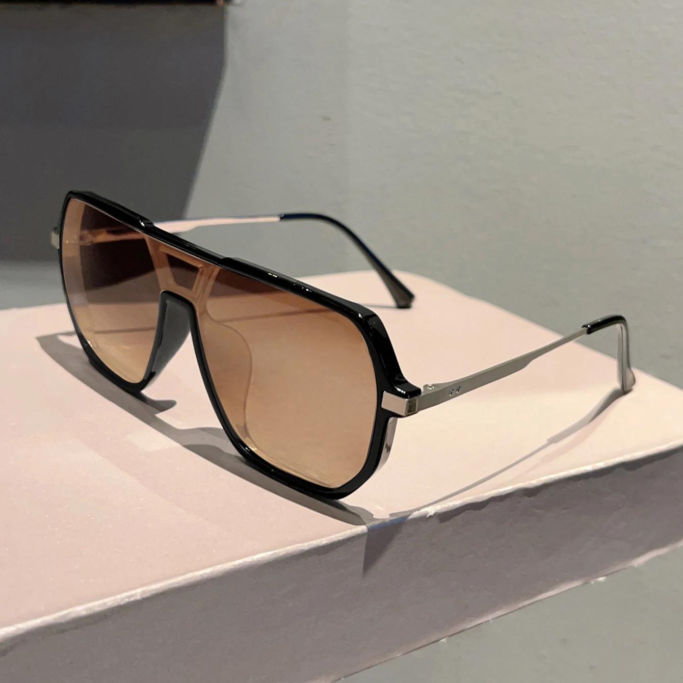 

KAMMPT Oversized Pilot Sunglasses Men 2024 New Monoblock Outdoor Sun Glasses Women Fashion Vintage Brand Design Driving Shades as picture shows
