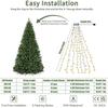 200/280LED Star Waterfall Light Outdoor Fairy String Light Christmas Tree Circular Top Light for Home Navidad Natal New Year2026