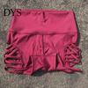 Gym Shorts Women Pants High-waist All-match Hollow Cross Fashionable Running Elastic Waist Short for Home Sport