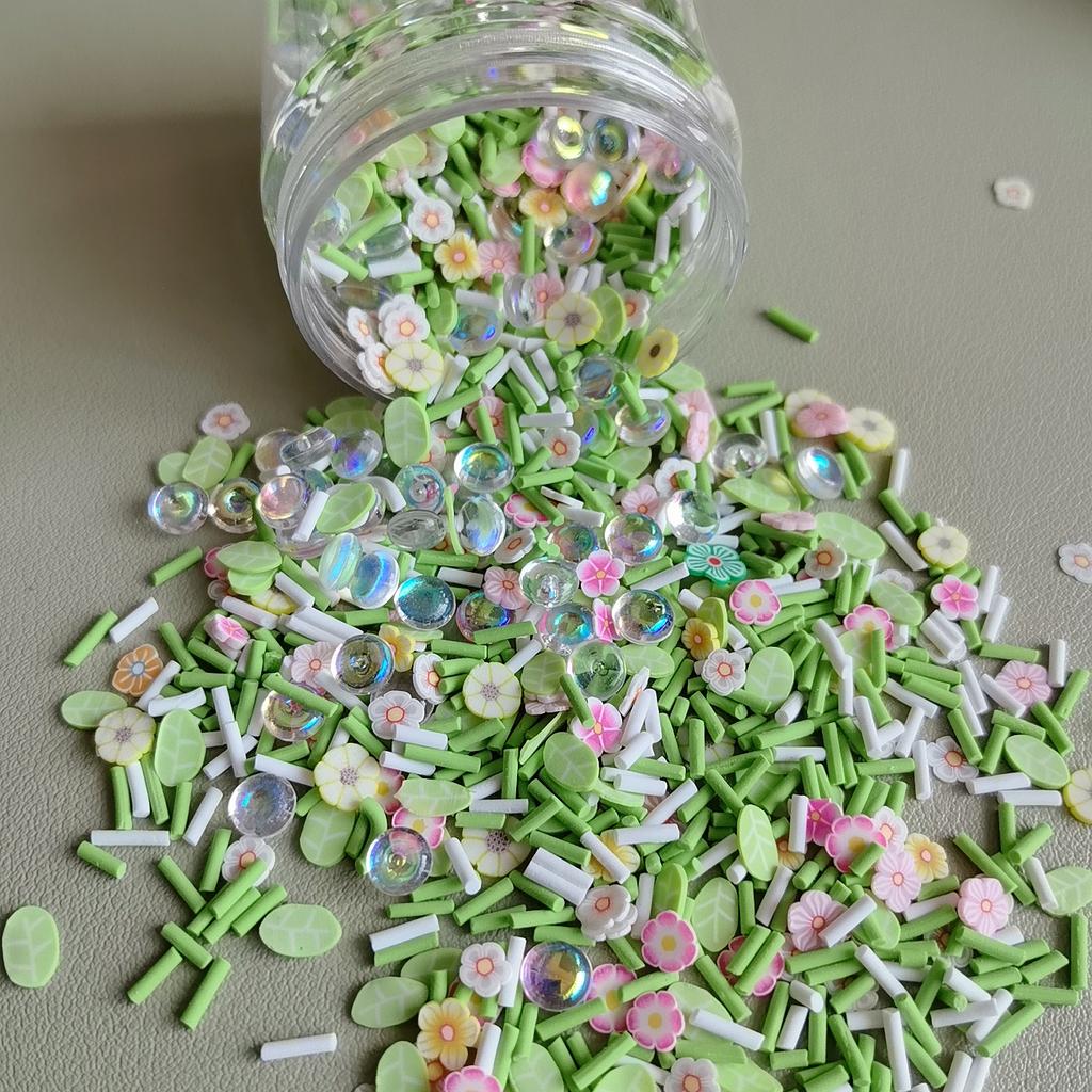 Flowers Leaves Polymer Clay Slices for DIY Crafts Tiny Cute Plastic Klei Mud Particles Assorted Floret Plum Blossom Sprinkles