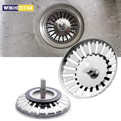 Colador de Fregadero de Cocina de 84 mm Desagües Filtro Tapón Acero Inoxidable Desagüe Desperdicios Tapón Desagüe de Piso Baño Tapones para Cabello
