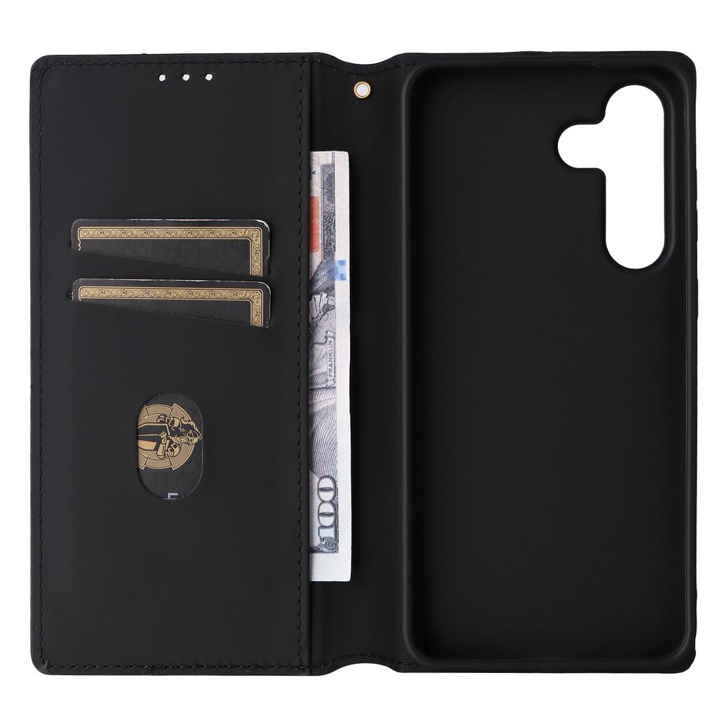 For Samsung Galaxy S25 FE Case Wallet Rhombus Imprinted Leather Phone Cover