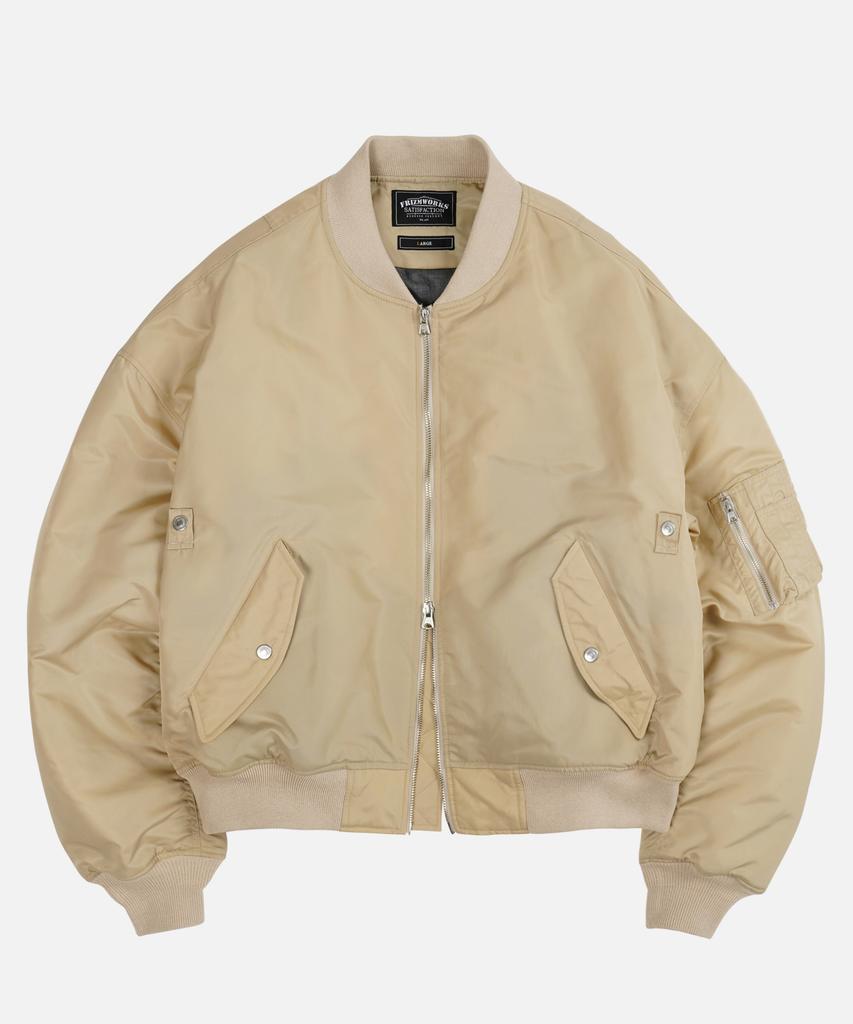 Frizmworks Oversized Ma-1 Flight Jacket _ Light Beige