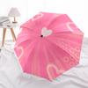 1pc Heart Print Automatic Folding Umbrella - 8-Rib Durable Iron Frame, Compact Portable for Daily Travel yy251205051