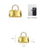 Bolsa de Mão Feminina de Celebridade da Internet de Moda Europeia e Americana Transfronteiriça Nova Bolsa de Embreagem Quadrada Amarelo Dourado com Nó de Bambu para Mulheres