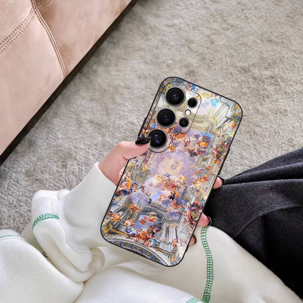 Renaissance Frescoes Phone Case For Samsung S 24 Fe 25 Ultra Plus 20 Lite 21 30 22 23 24 22 Ultra 5G Fundas
