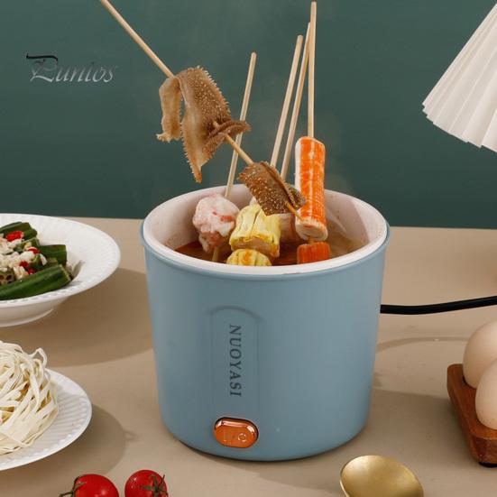 1L Electric Cooking Pot Mini Ramen Cooker Over-Heating Protection Easy To Clean Portable Multifunctional US Plug Electric Pot