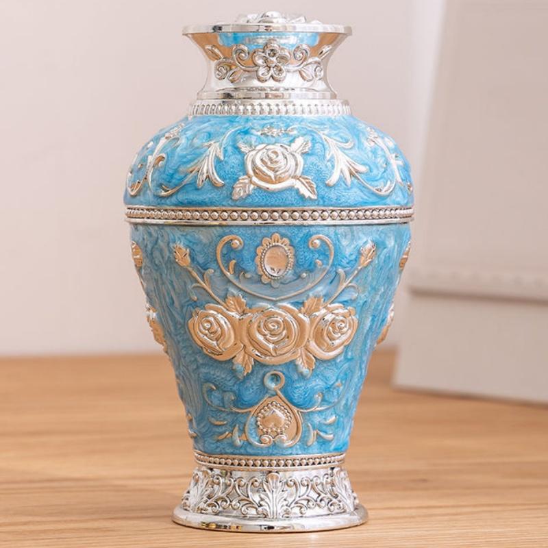 Automatic Push-type Creativity Toothpick Box Alloy Vase Shape Toothpick Holder Dresser Organizer Decoration Friend Unique Gift