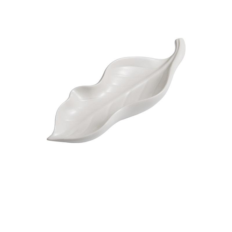 White Leaf Ceramic Dinner Plate Western Steak Plates Sushi Plate Sashimi Disc Dessert Plates Dim Sum Dish Fruit Bowl Salad Bowl