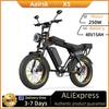 Aairsk X5 Adult E Bicycle 250W Motor E-bike 48V15Ah Battery Electric Bike 20*4 Inch Fat Tire All-Terrain Electric Motorcycle