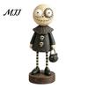 Creative Gift for Friends Halloween Pumpkin/Skeleton Figurine, Resin Desktop Ornament, Retro Cartoon Spooky Atmosphere Room Decor Humanoid Statue