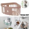 Plastic Storage Rack Organizer Punch Free Corner Organizer Hollow Design Shower Shelf  Kitchen