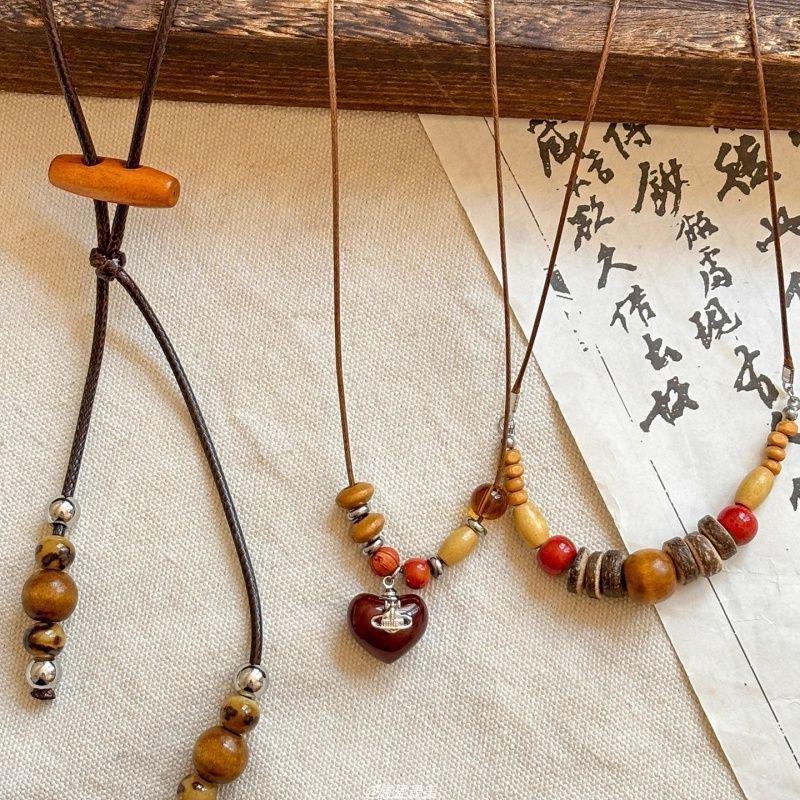 Modny Etniczny Retro Naszyjnik z Wisiorkiem Koralikowym dla Kobiet