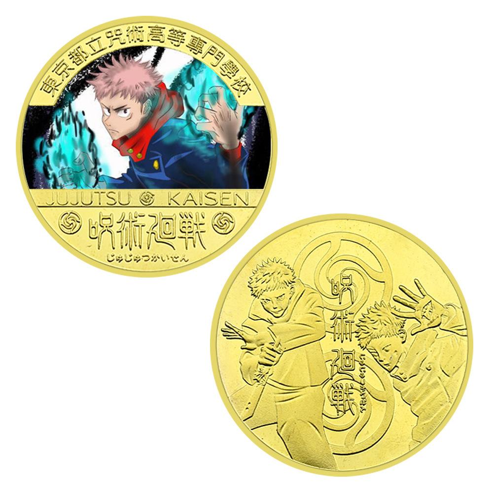 Japanese Anime Gold Plated Color Commemorative Coin Anime Character Surrounding Commemorative Collection Gift