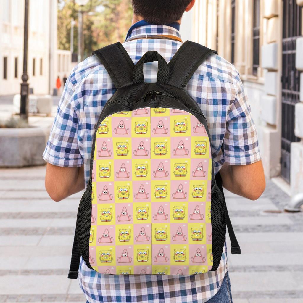 S-Sponges Anime Bobes Backpack for Men Women Waterproof School College Cartoon Bag Print Bookbags