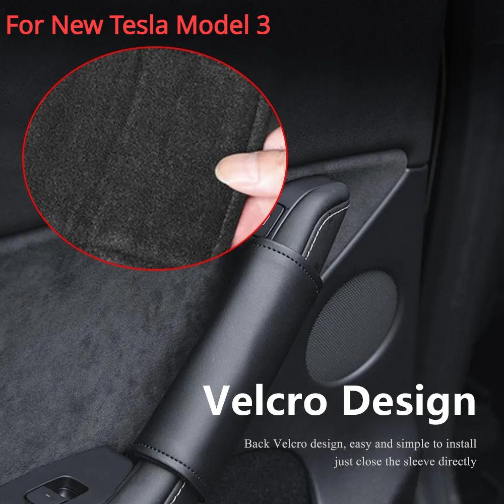 

4 шт. внутренняя ручка двери защитный салон для tesla model 3 highland 2024 ручка кожаный противоизносный чехол автомобильные аксессуары