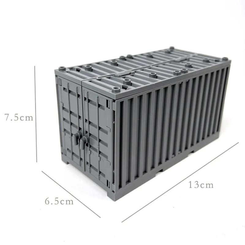 Military Barracks Wharf Cargo Container MOC  Building Block Set Transport Ship Scene Assemble Block Bricks Toys  Playsets Compatible With
