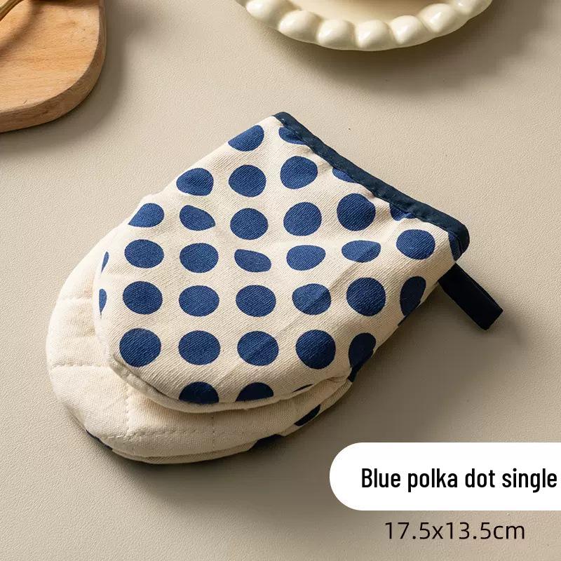 Thickened Cotton-Linen Microwave Oven Mitts: High-Temperature Resistant, Anti-Scald Kitchen Baking and Steaming Mitts