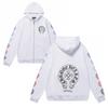 827 CHROME HEARTS 2025 Podzim a Zima Nová Nadměrná Velikost Klasický Styl Logo Mikina s Kapucí na Zip, Vhodná pro Páry k Nošení