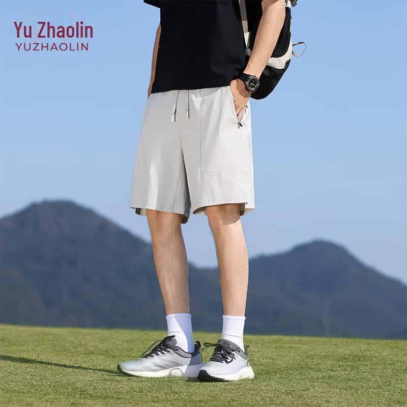 YUZHAOLIN Men s Summer Breathable Straight-Leg Casual Shorts M