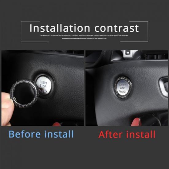 Carbon Fiber Ignition Engine Start Stop Cover Trim Ring For Toyota Supra A90 19+
