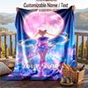 Personalized Flannel Throw Blanket,Sailor Moon Custom Printed Name, Cozy Plush Blanket For Home Use