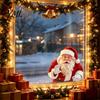 Waterproof Seasonal Wall Art Santa Claus Window Sticker, Static Removable Decal, Reusable Glass Sticker Sheets Festive PVC Decal for Home Living Room